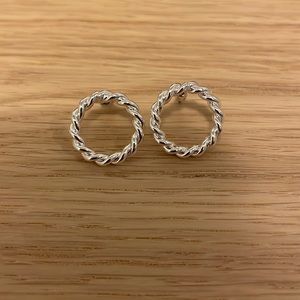 Silver circular earrings